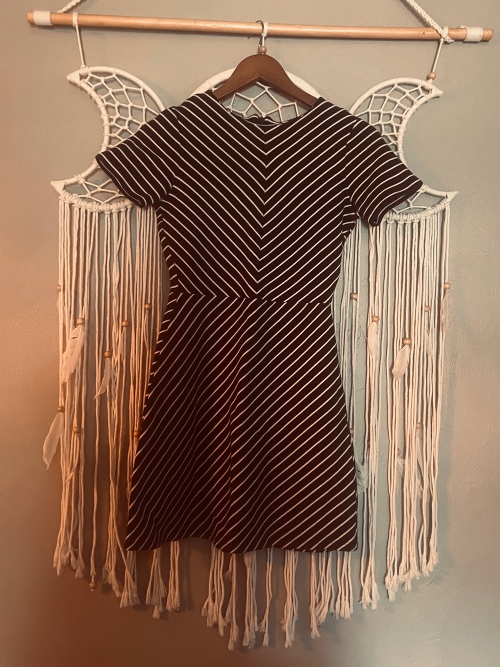 Whistles Black and White Striped Short Sleeve A-Line Dress